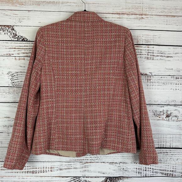 Women's NWOT Appleseed's Pink Blush Tweed Career Blazer Jacket Lined Size 12 - Picture 2 of 8